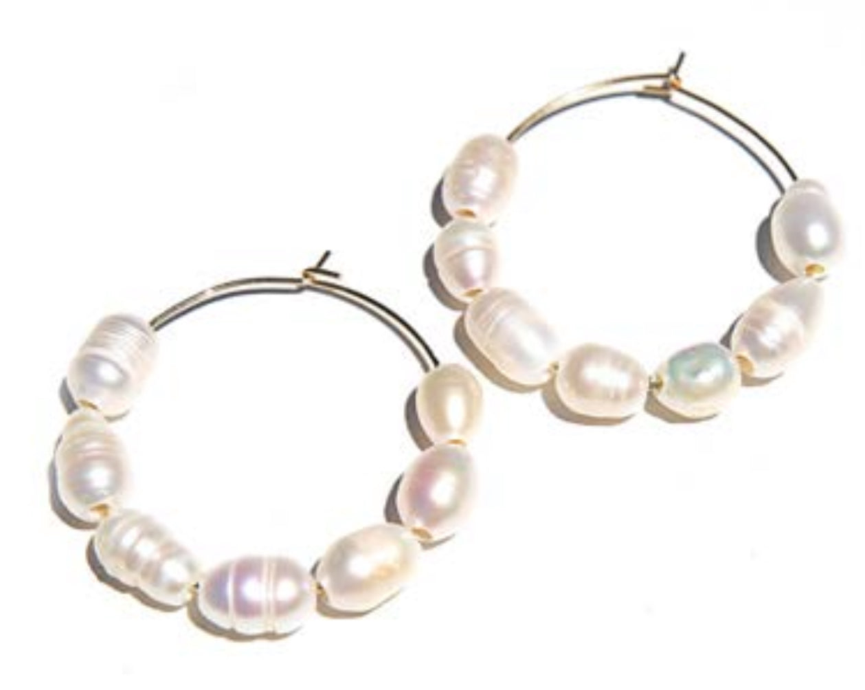 Large Pearl Hoops