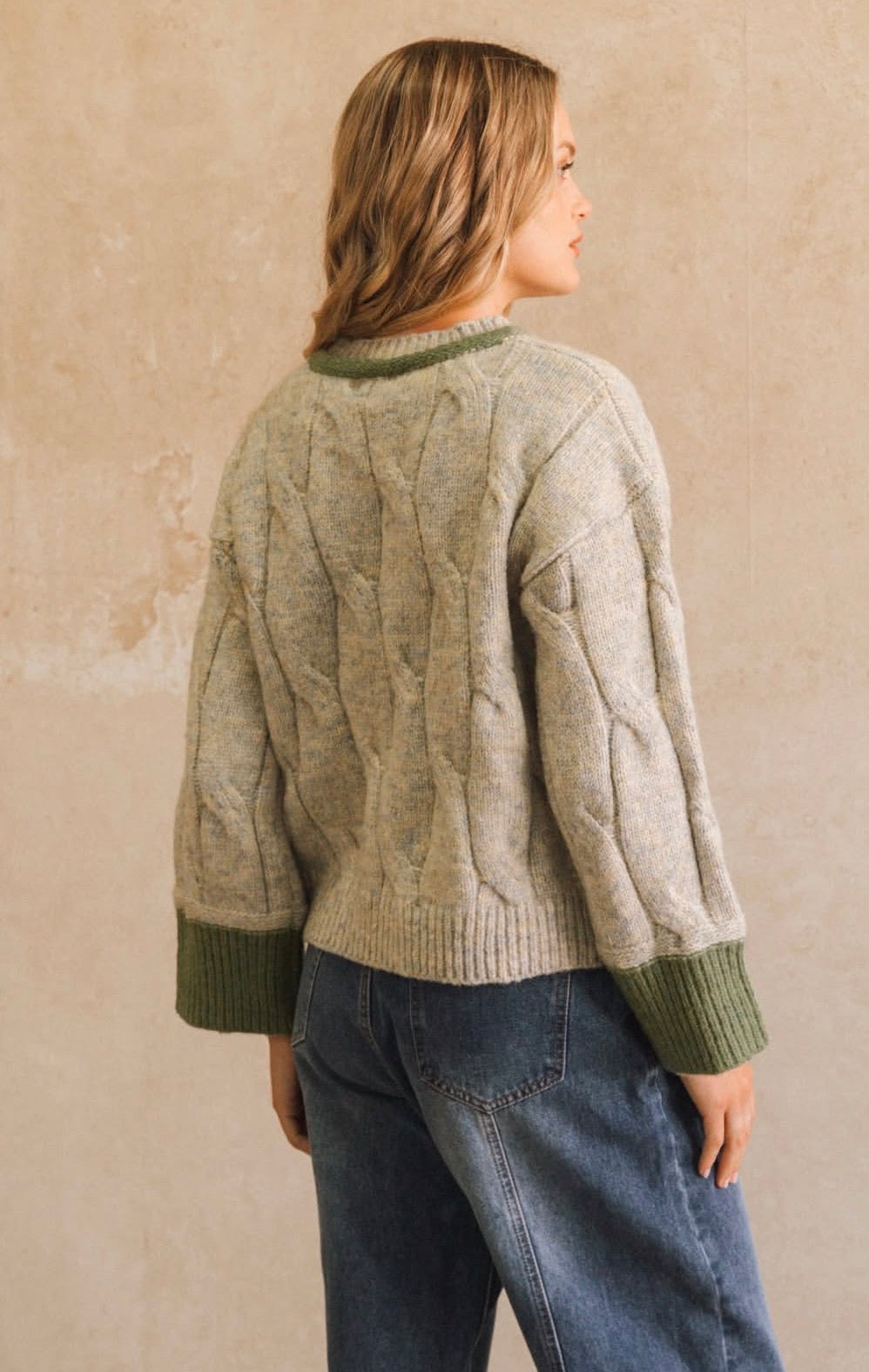 Greenwave Cable Jumper - Sage