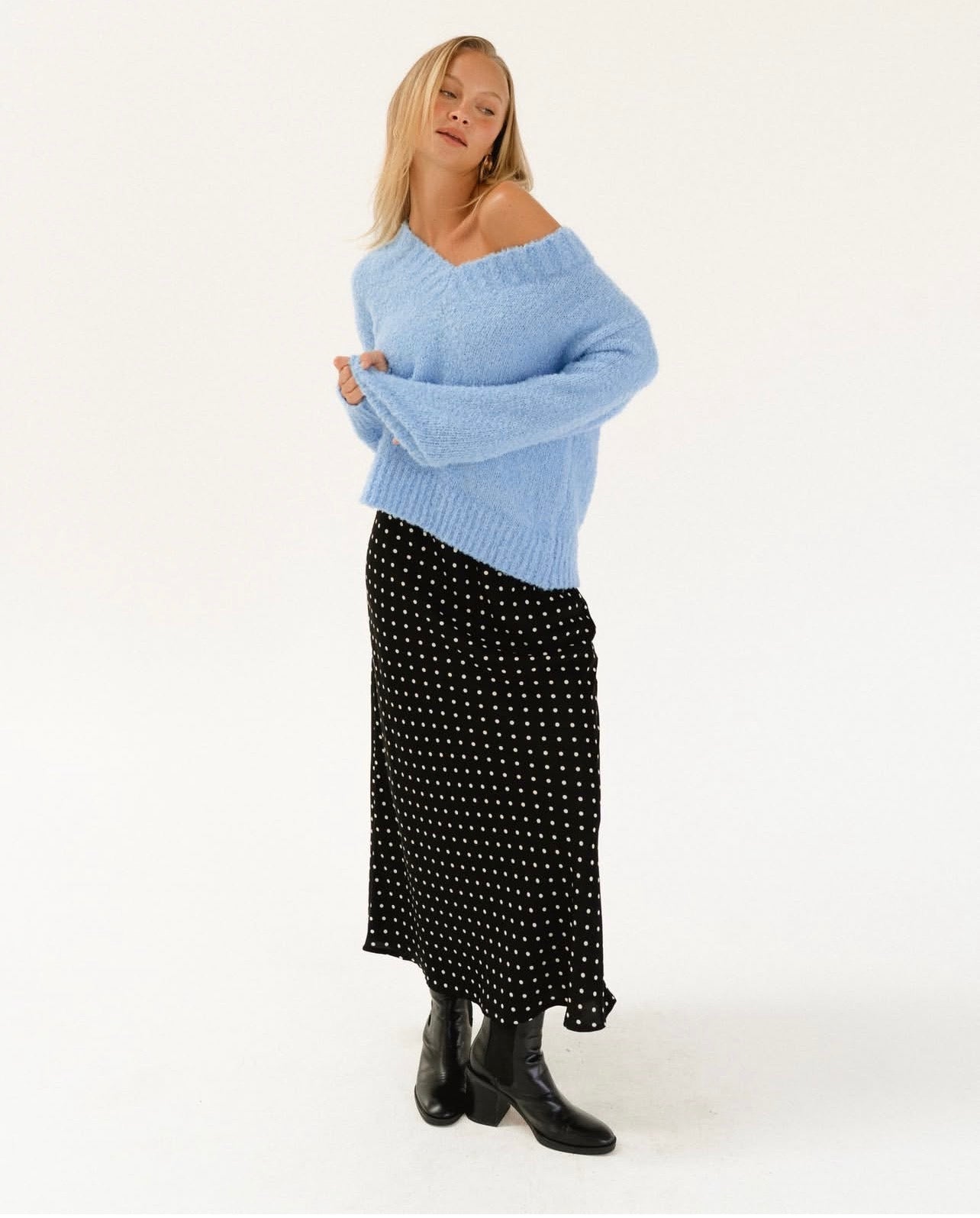 Oxford Knit Jumper -Sky