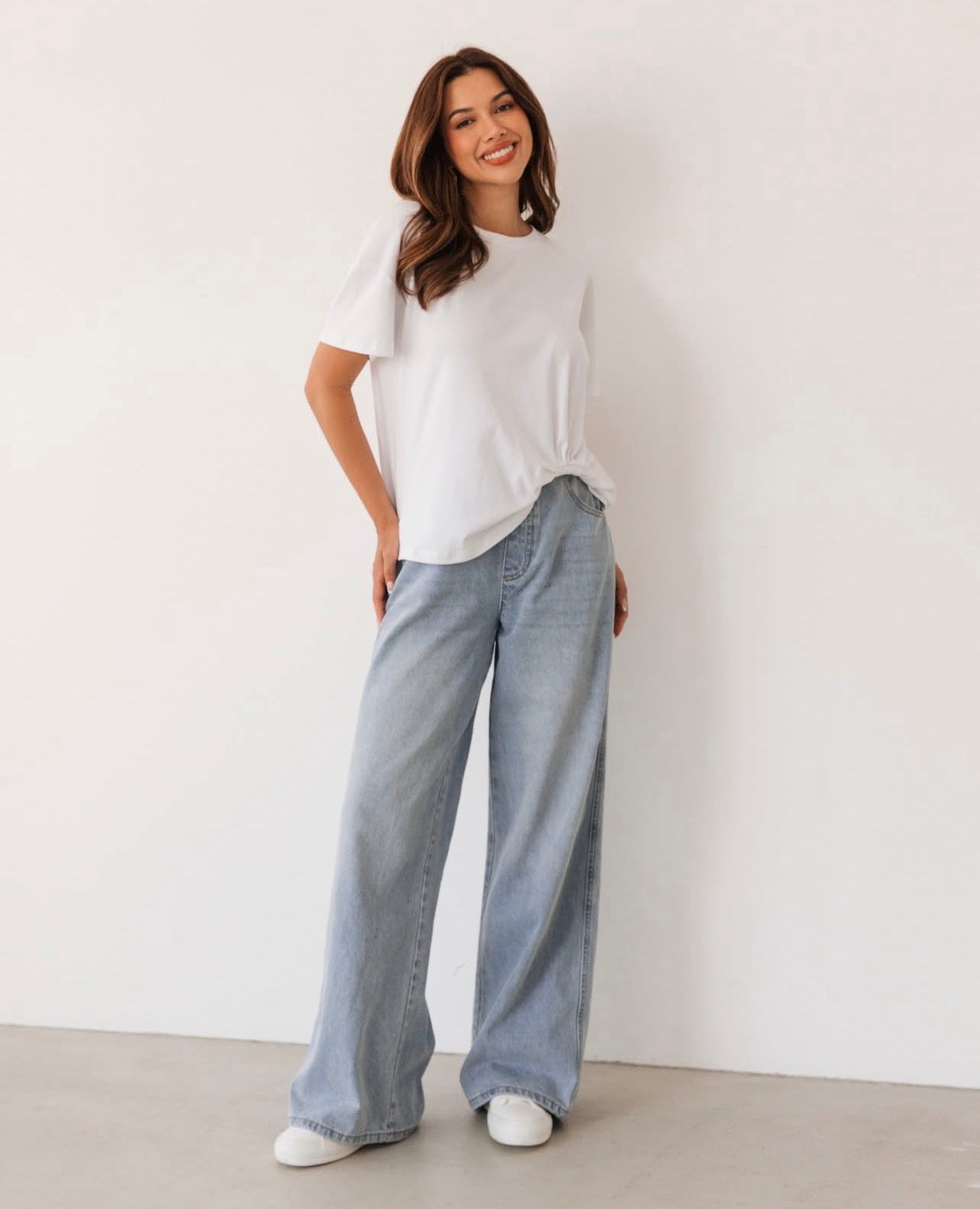 Tie Waist Denim Pant - Light Wash Cotton