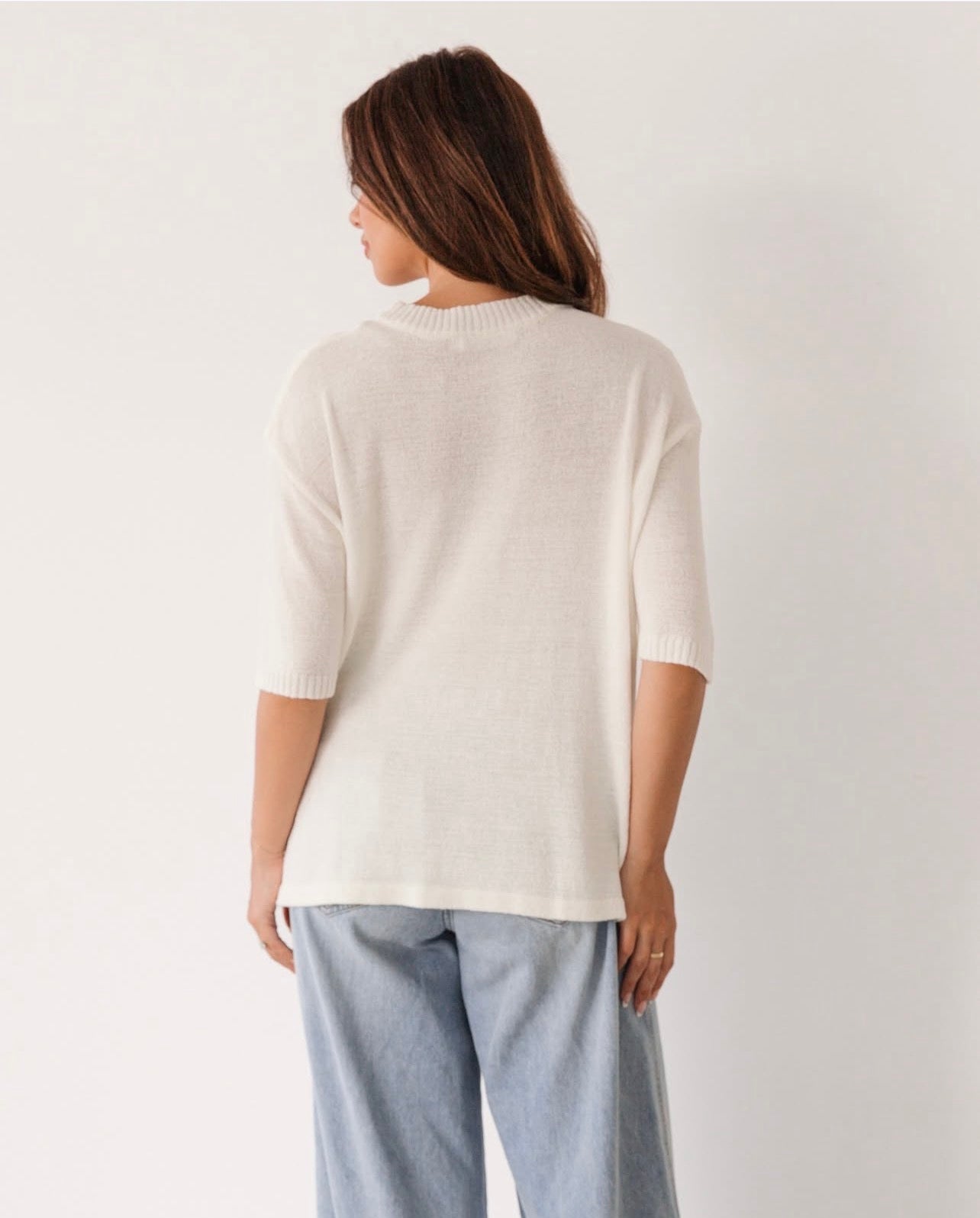 Relaxed Knit Top - White