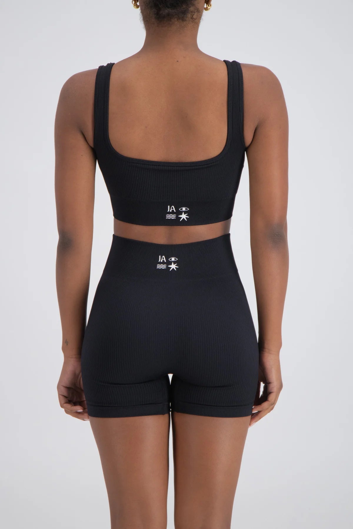 Palermo Seamless Rib Knit Crop Top - Black