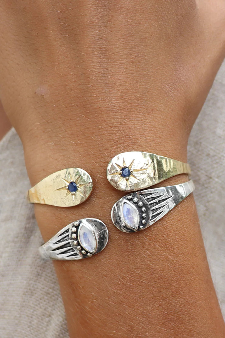 Sapphire Star Gold Cuff