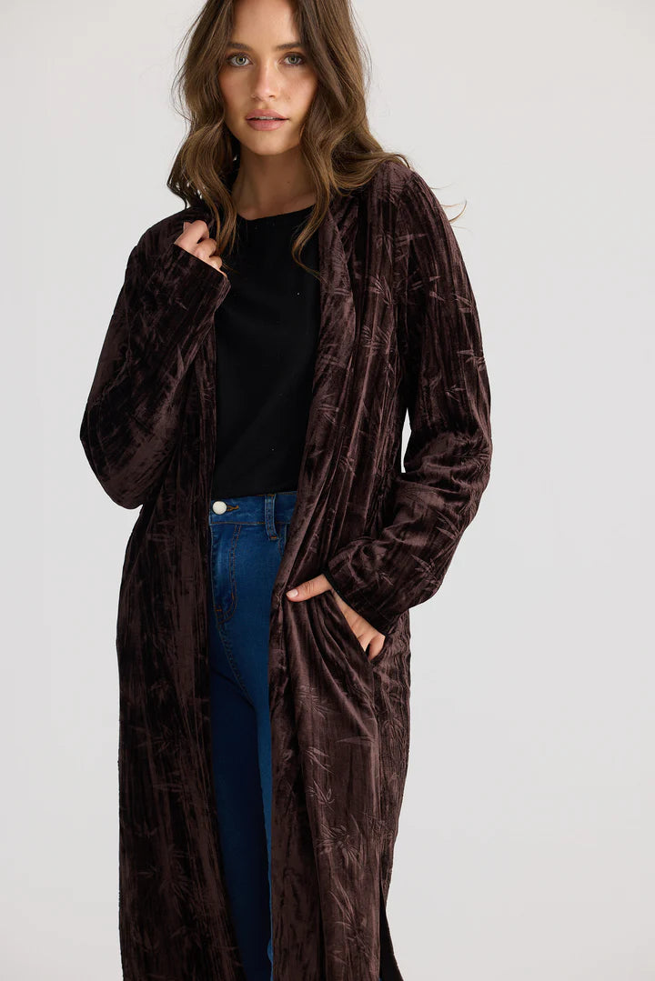 Aries Velvet Duster - Dark Chocolate