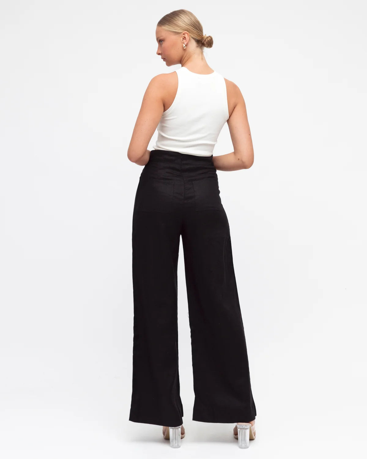 Flip Linen Pant - Black