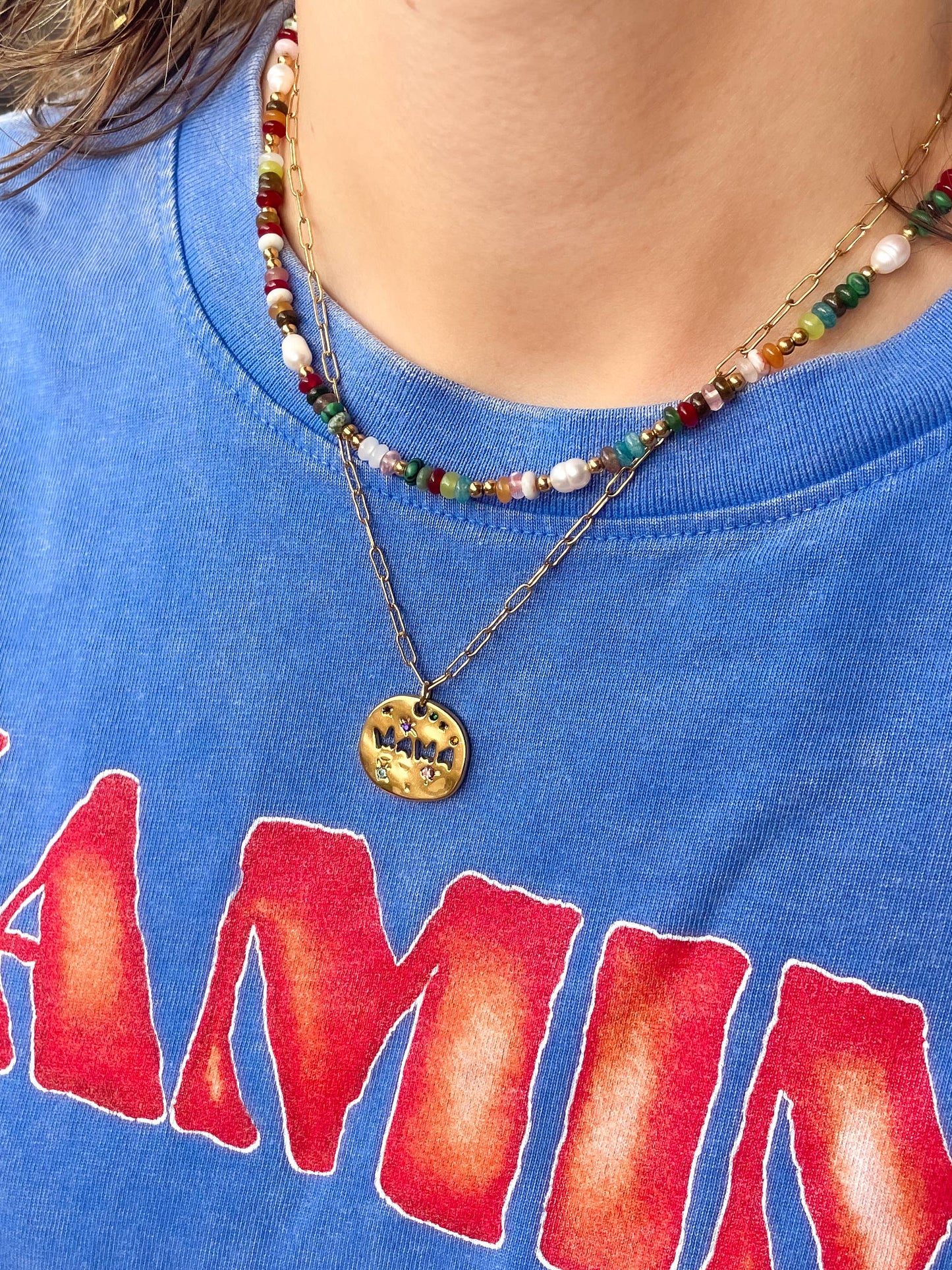'MAMA' Necklace - Mother's Day (Gold & Silver): Silver