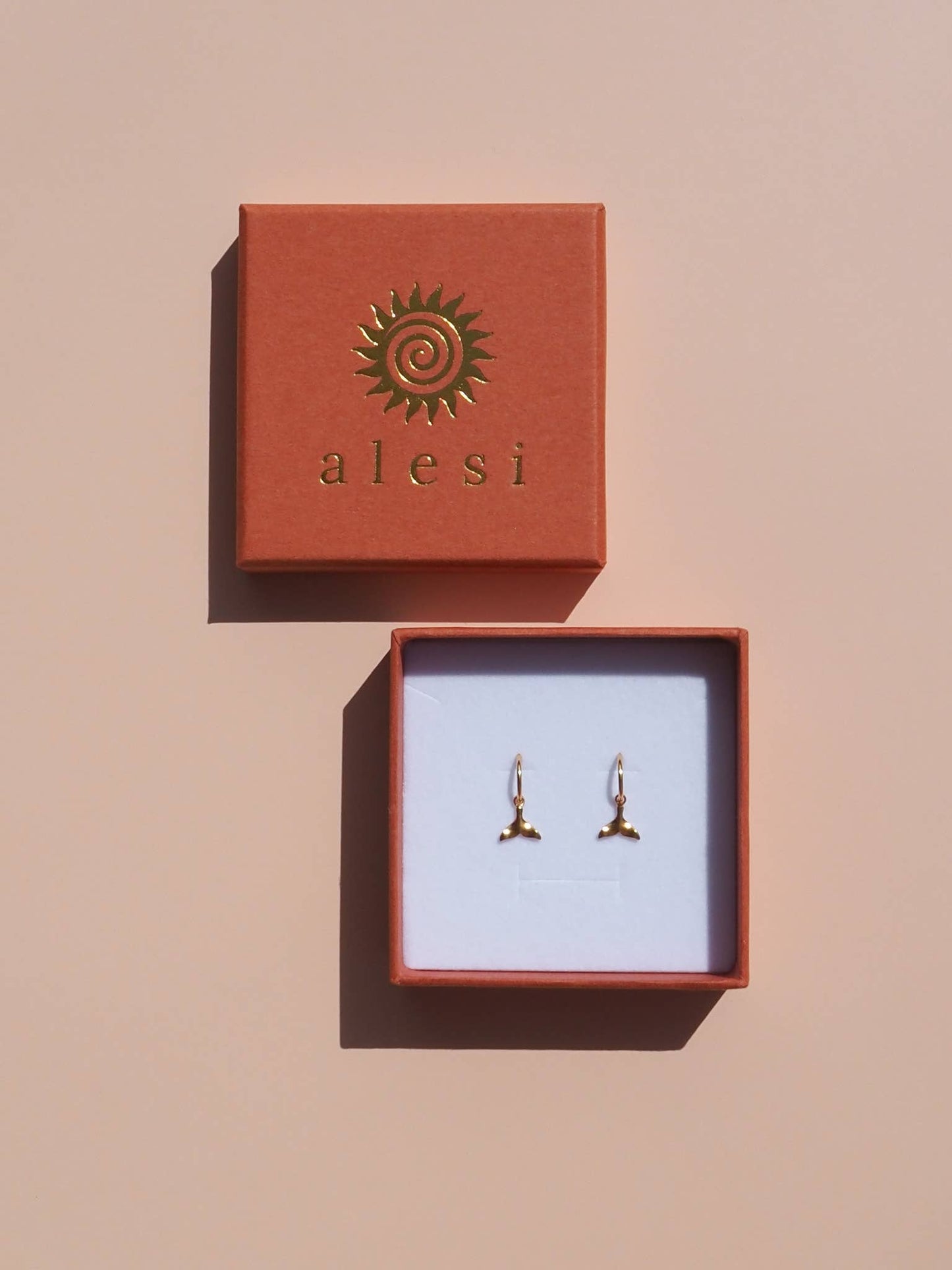 18K Gold Whale Tail Earrings