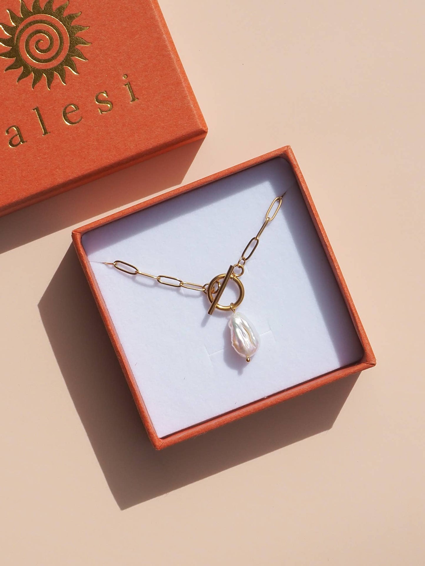 18K Gold Freshwater Keshi Pearl Necklace