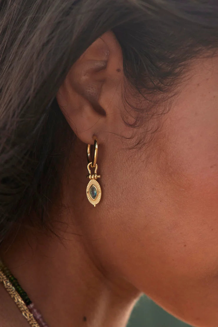 Radiance Apatite Gold Hoops