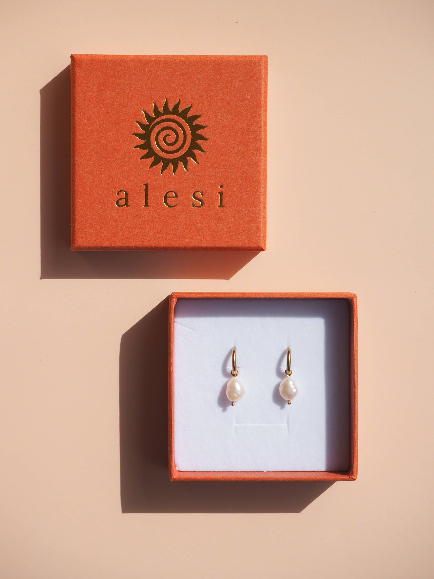 18K Gold Freshwater Pearl Hoops: (Silver) Surgical Steel