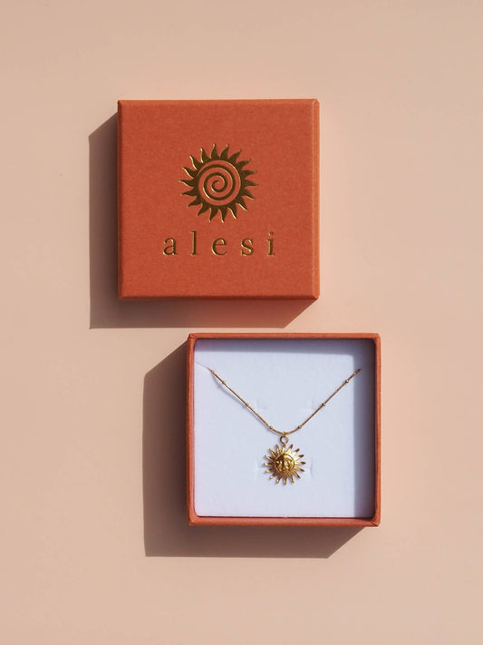18K Gold Sun Satellite Necklace