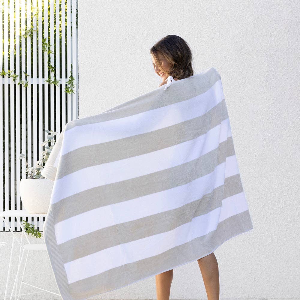 Classic Stripe Beach Towel: Moss