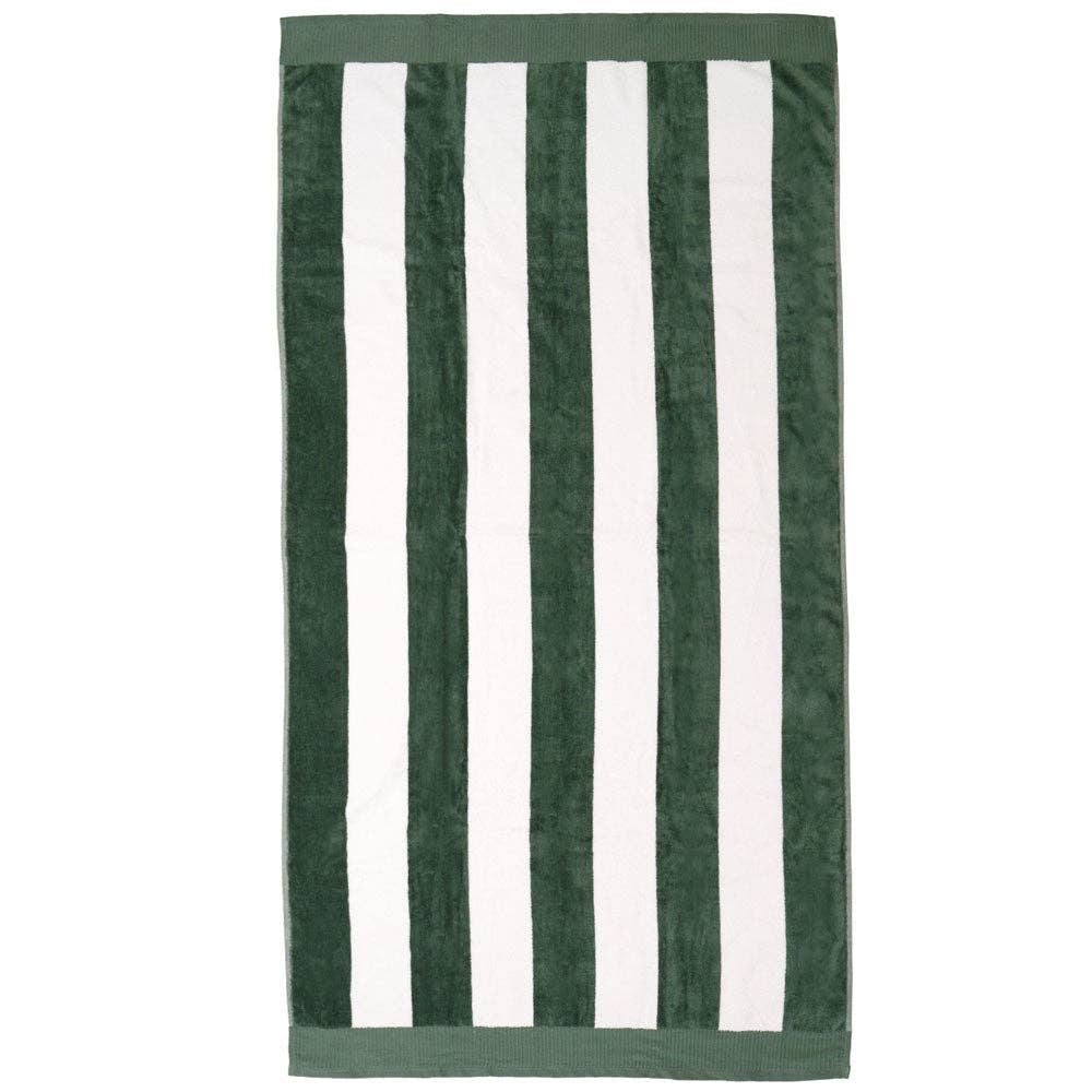 Classic Stripe Beach Towel: Moss