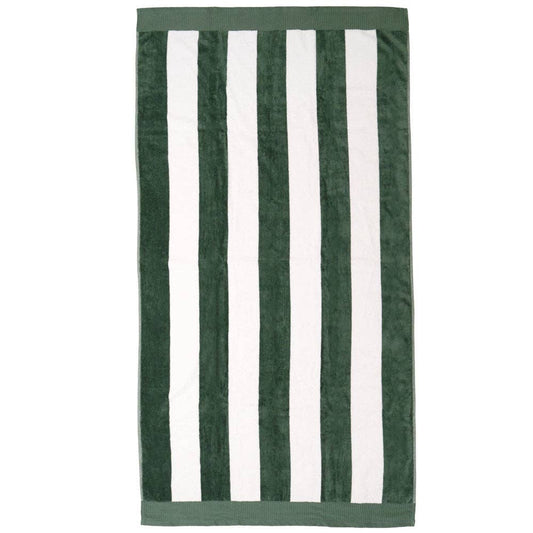 Classic Stripe Beach Towel: Moss