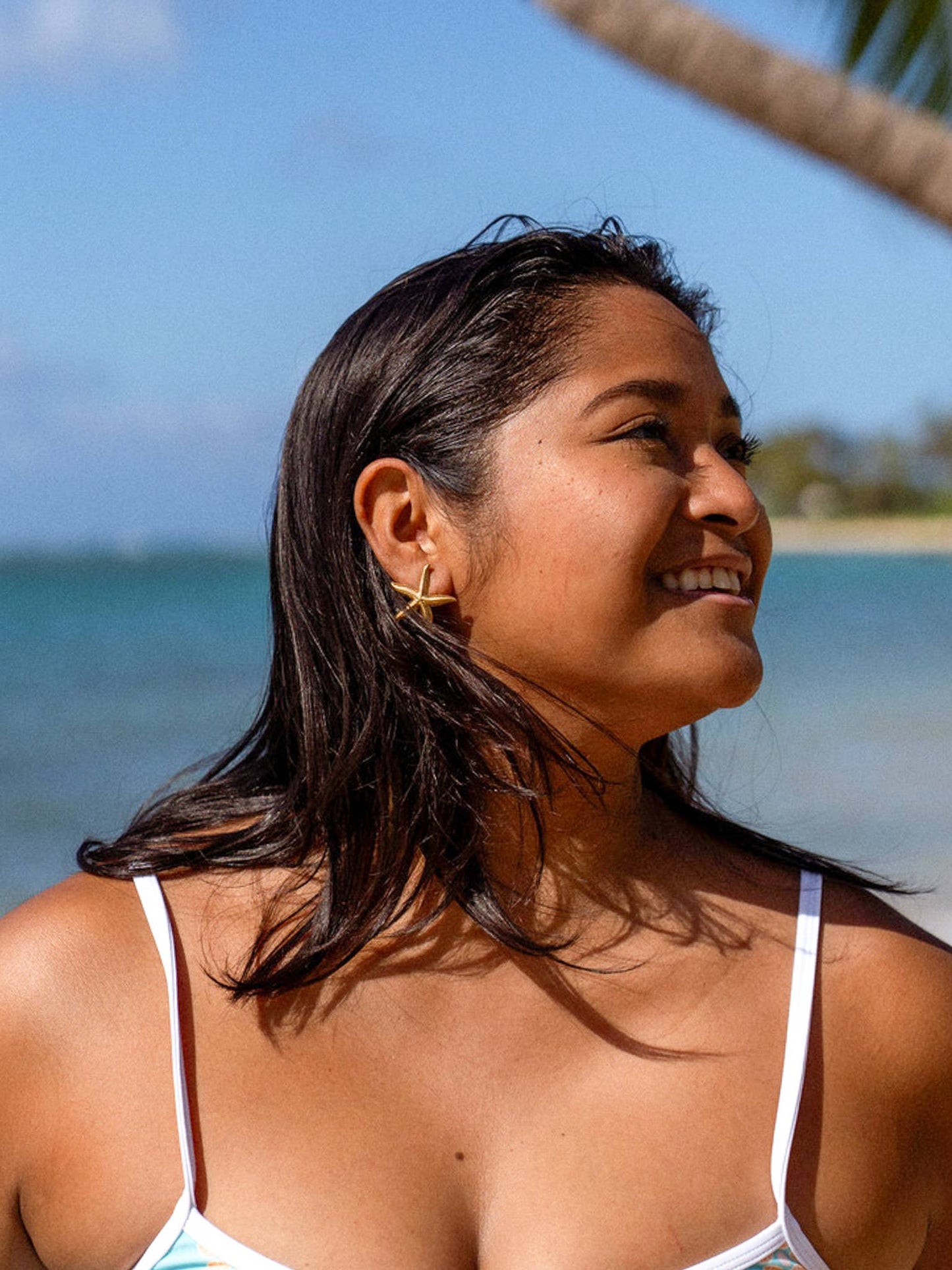 18K Gold Starfish Earrings