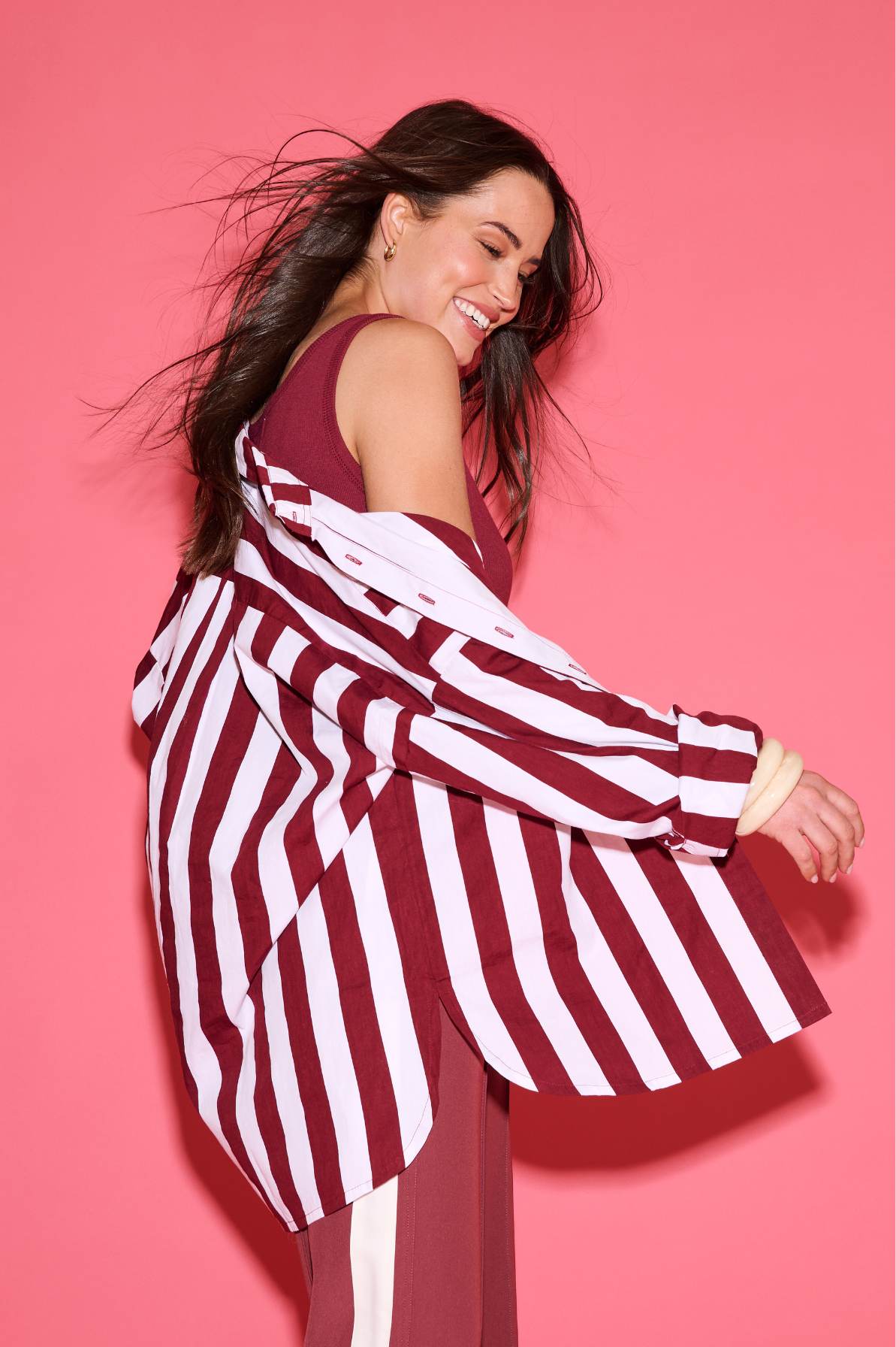 Adalyn Shirt - Plum Stripe