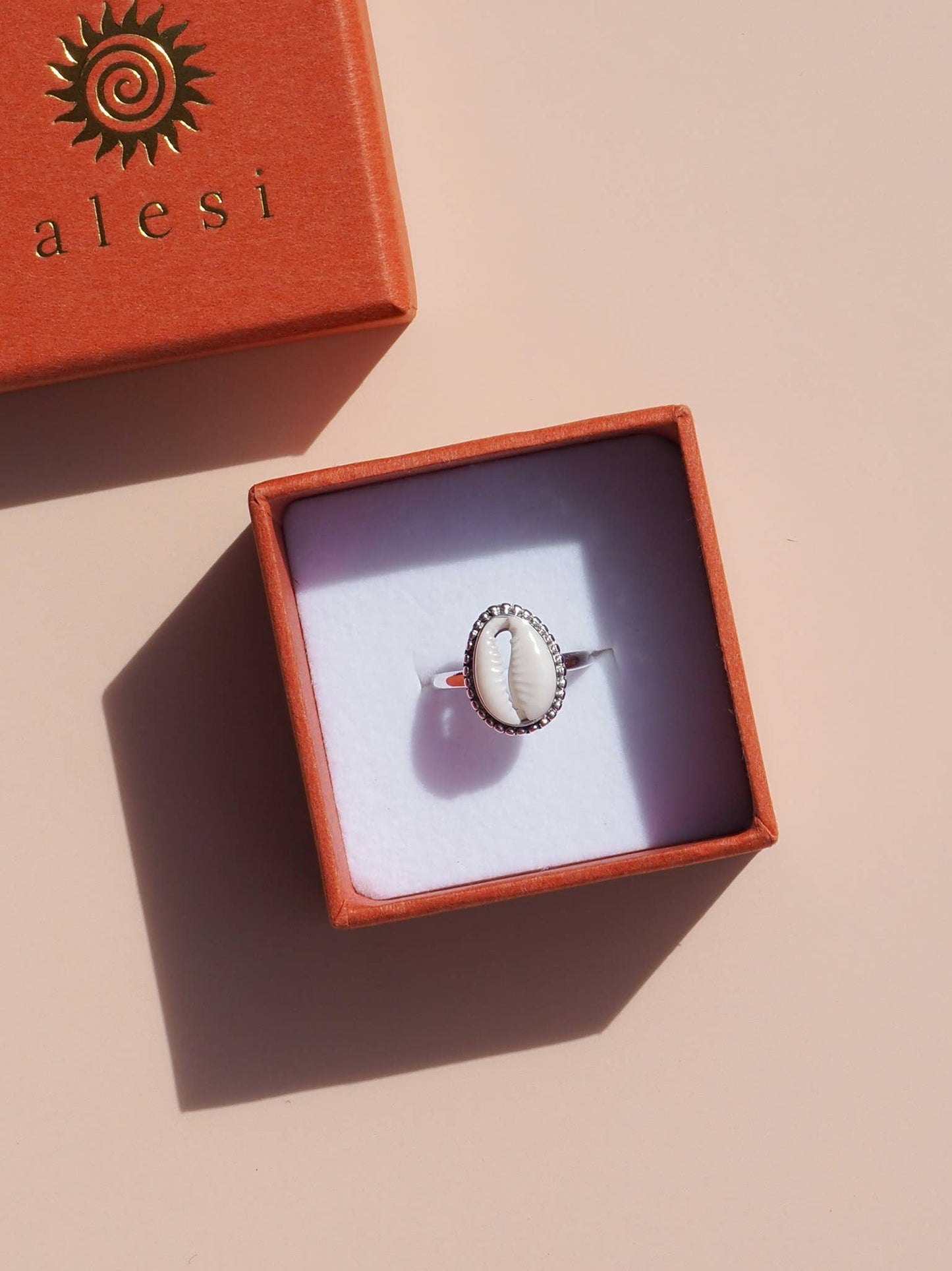 Cowrie Shell Ring Sterling Silver: US 6