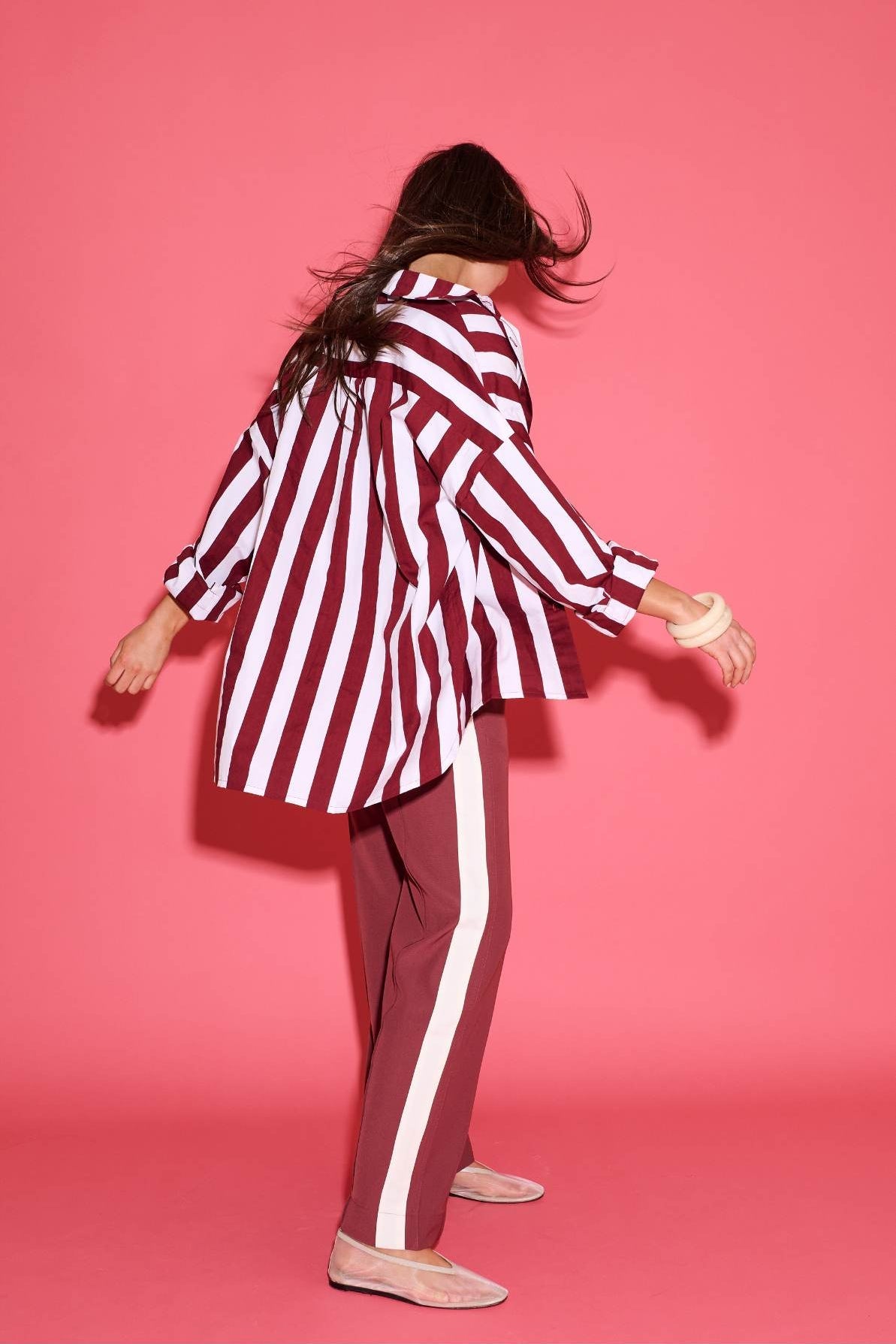 Adalyn Shirt - Plum Stripe