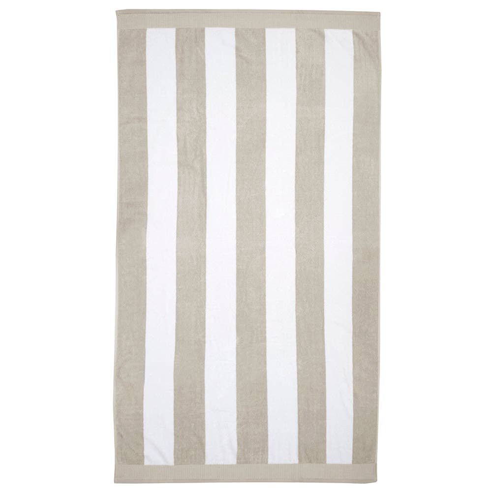 Classic Stripe Beach Towel - Pebble