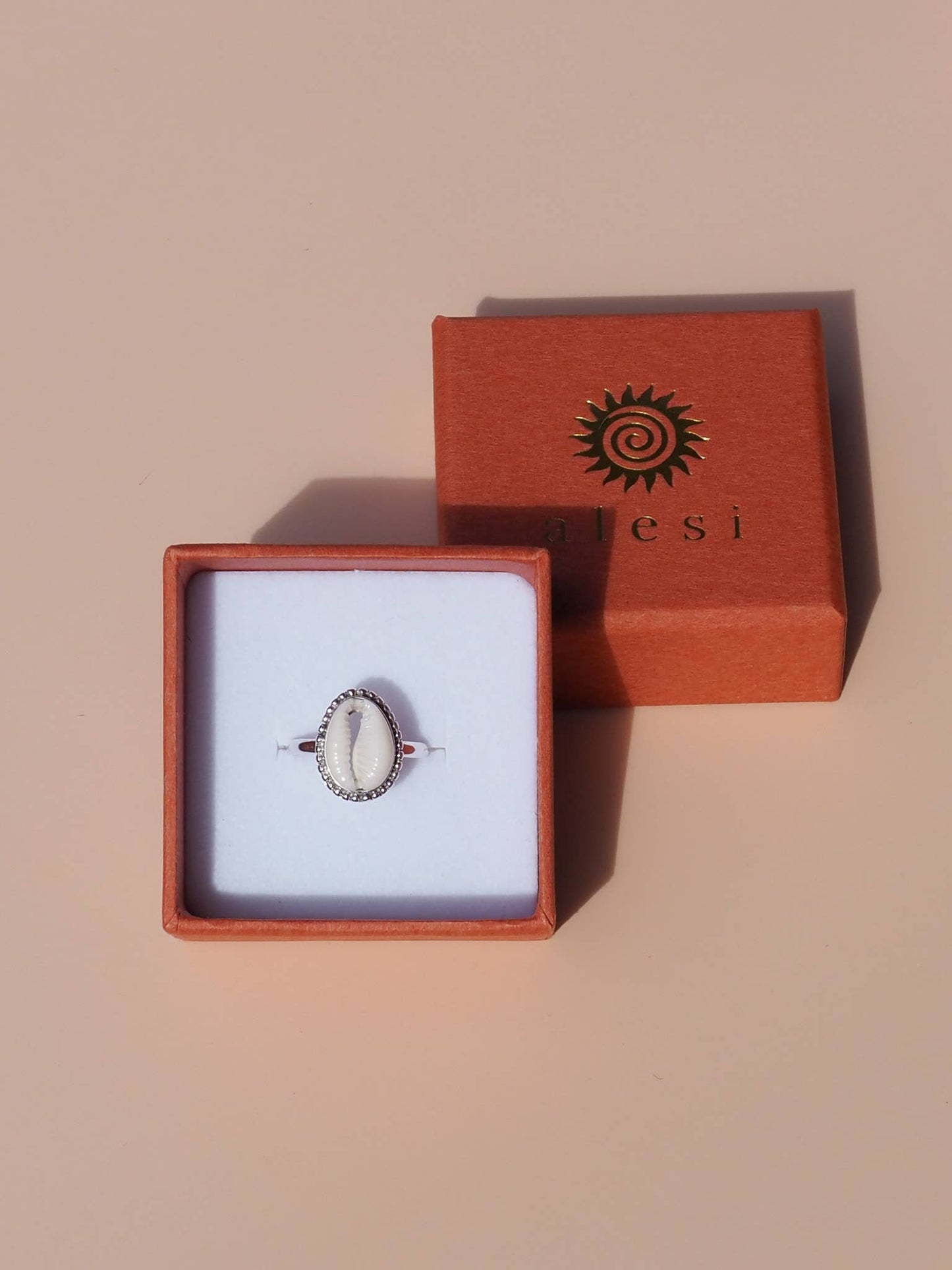 Cowrie Shell Ring Sterling Silver: US 6
