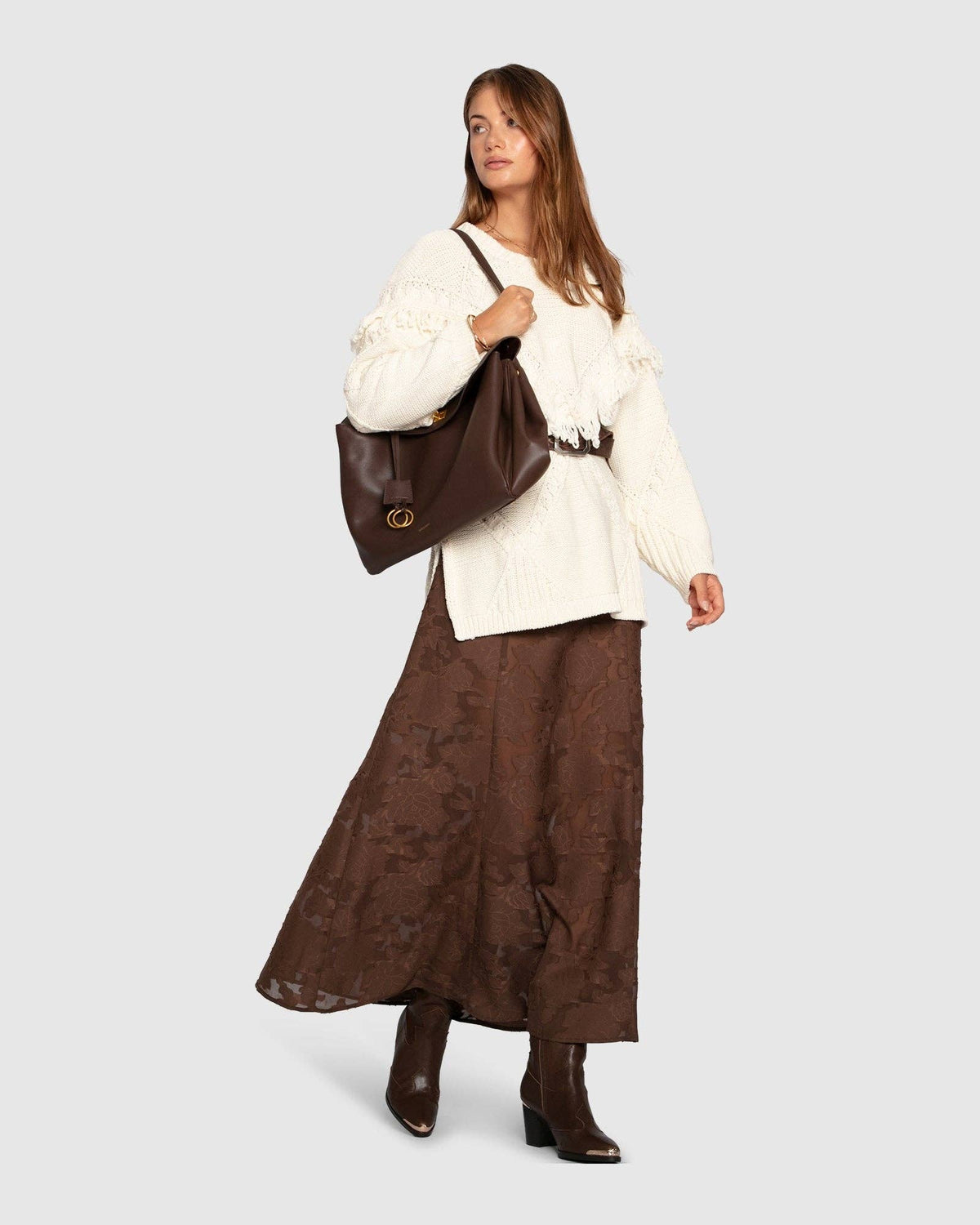 Play It Cool Coupe Maxi Skirt - Chocolate: XS