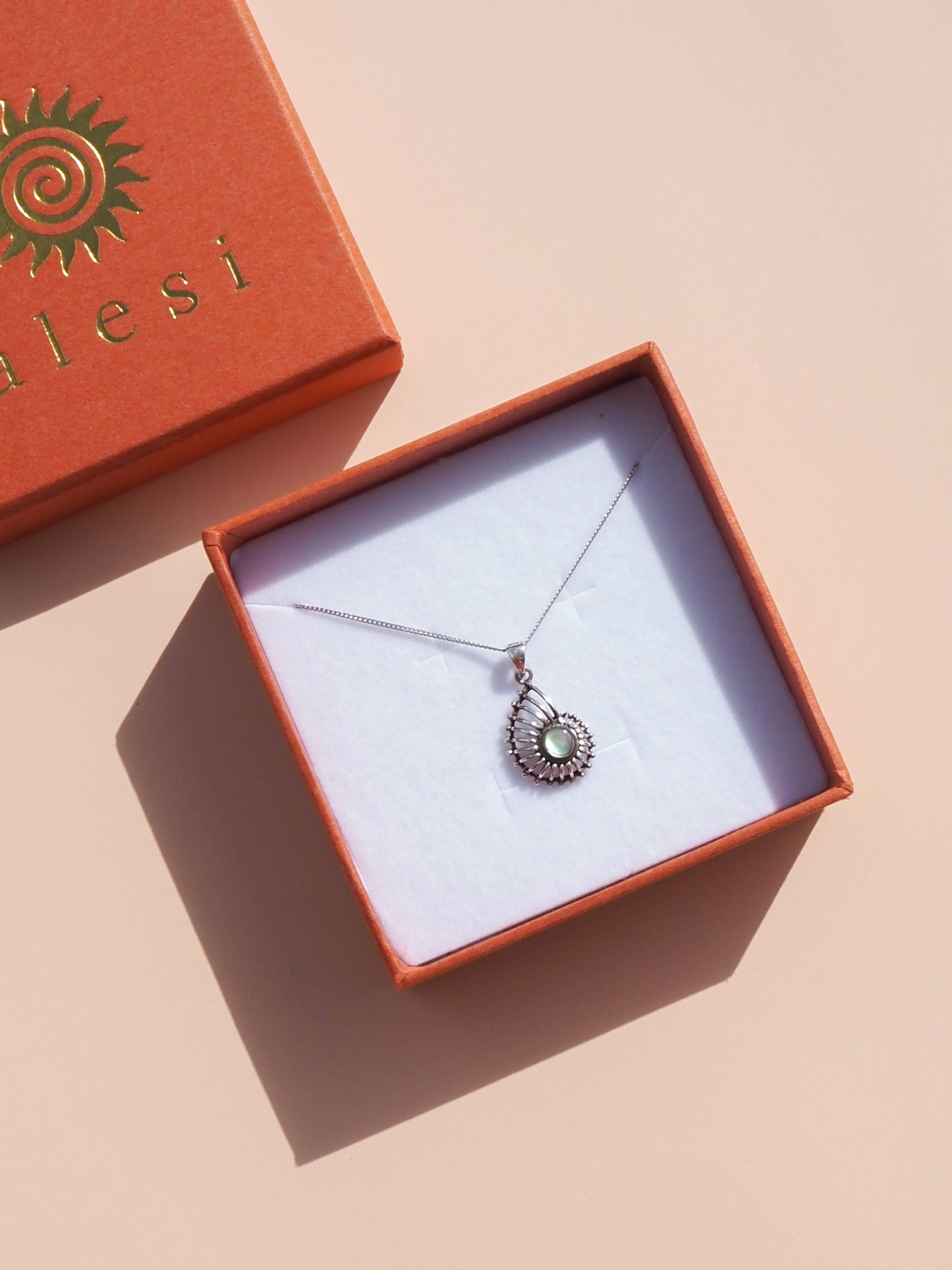 Spiral Shell Abalone Necklace Sterling Silver