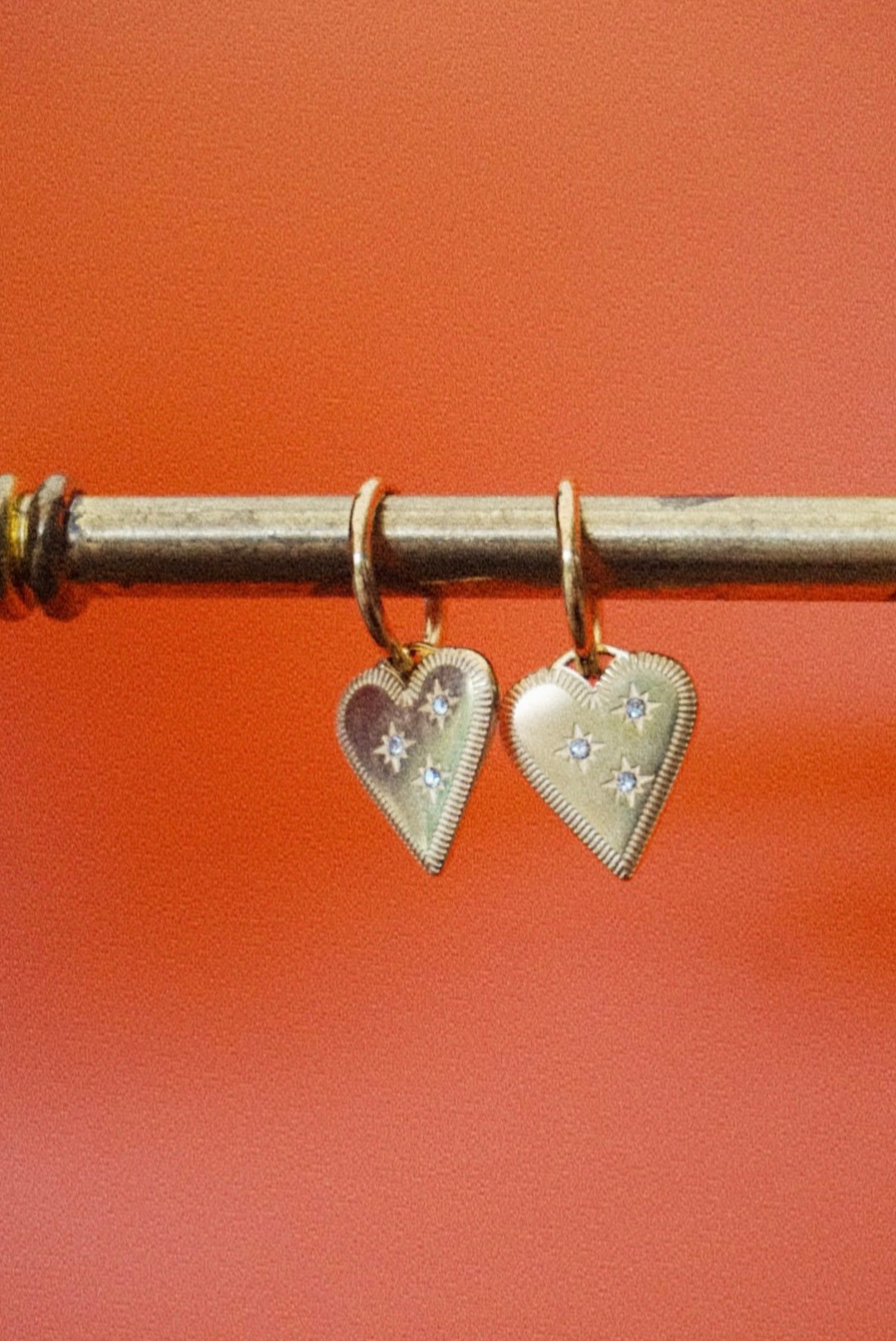 18k Gold Plated Heart Huggie Earrings