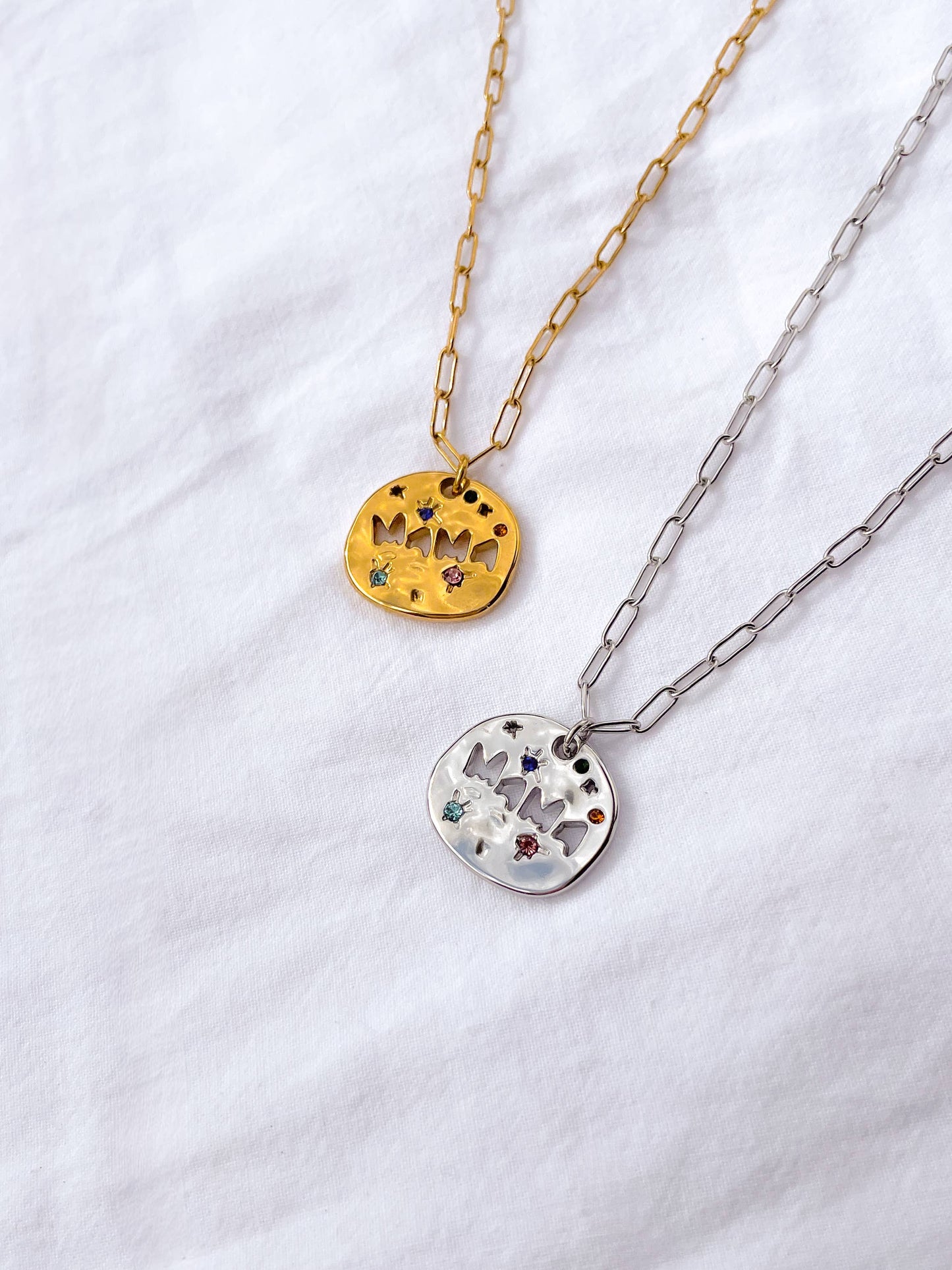 'MAMA' Necklace - Mother's Day (Gold & Silver): Silver