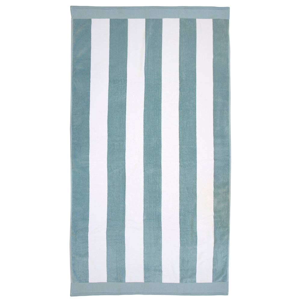 Classic Stripe Beach Towel: Moss