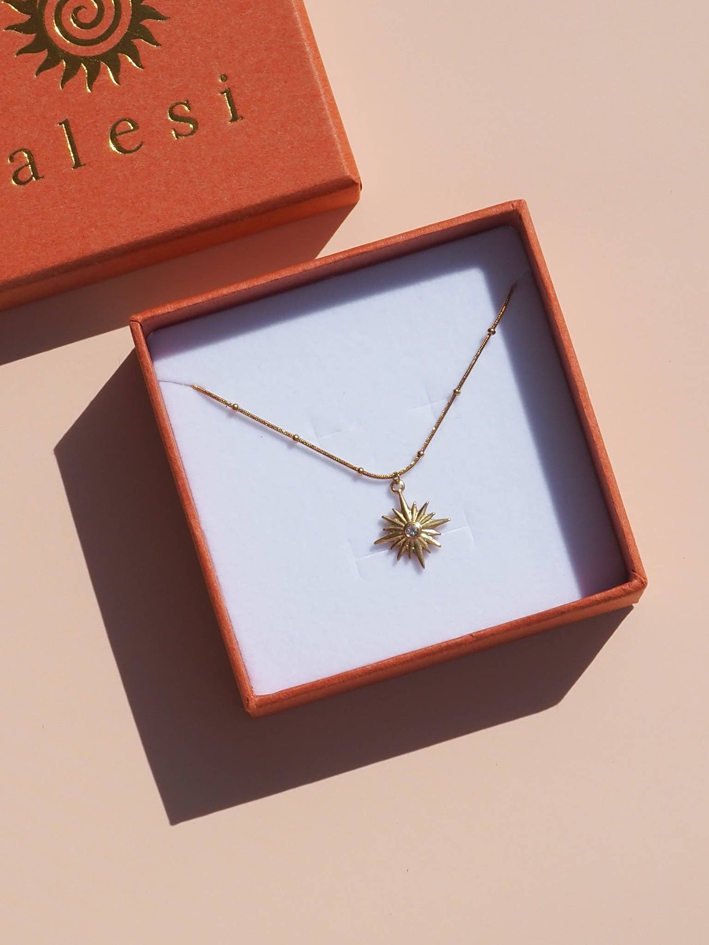 18K Gold Star Zirconia Satellite Necklace