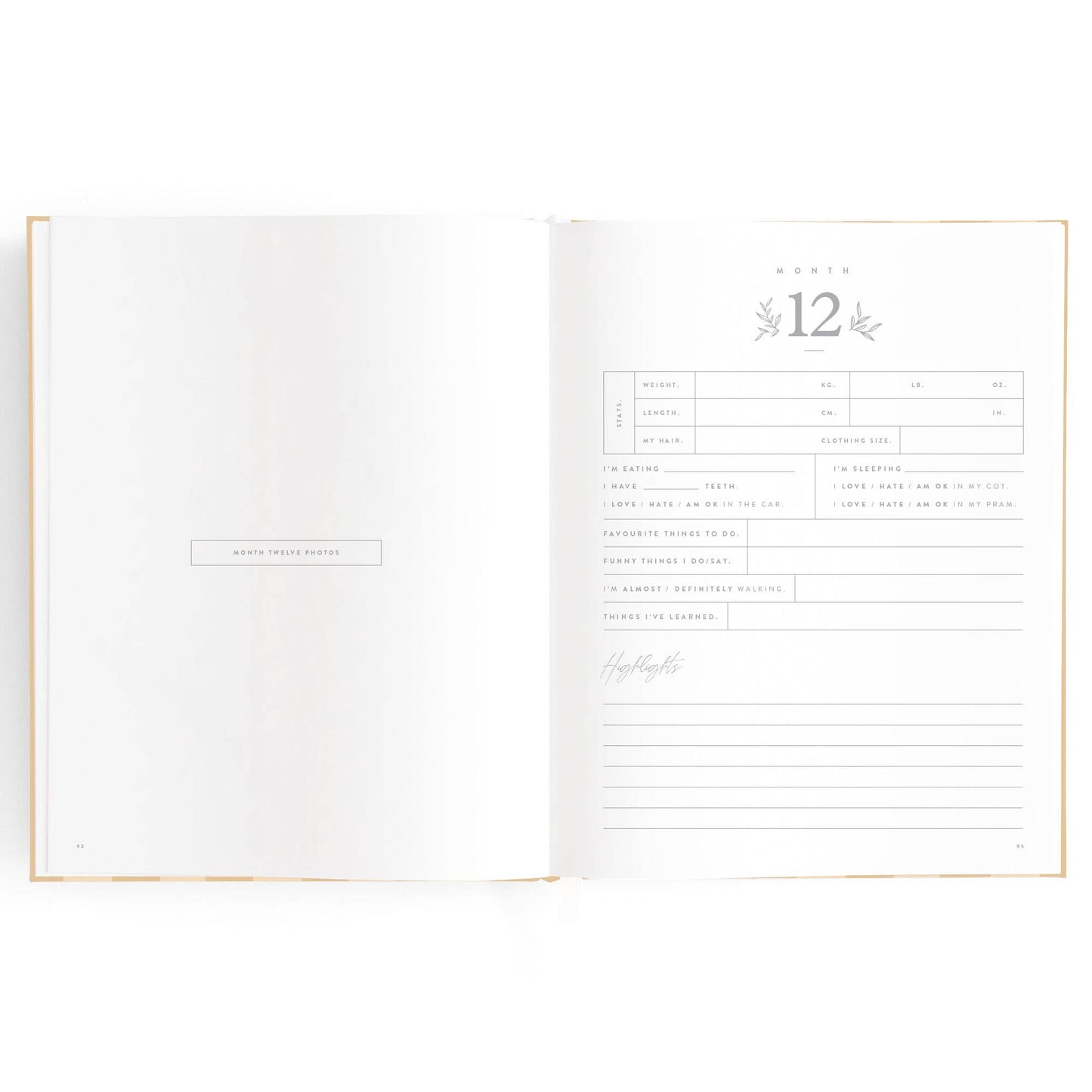 Baby Book Coffee Stripe