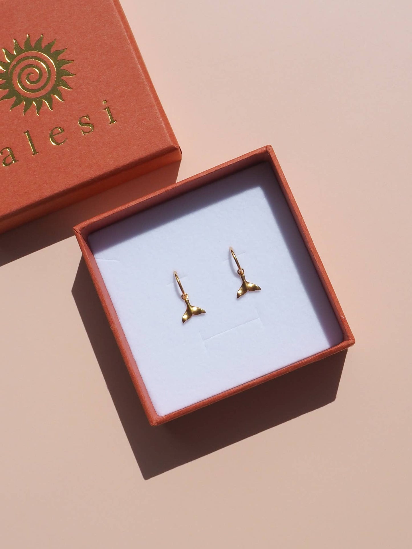18K Gold Whale Tail Earrings