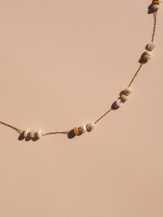 Shell Satellite Necklace 18K Gold