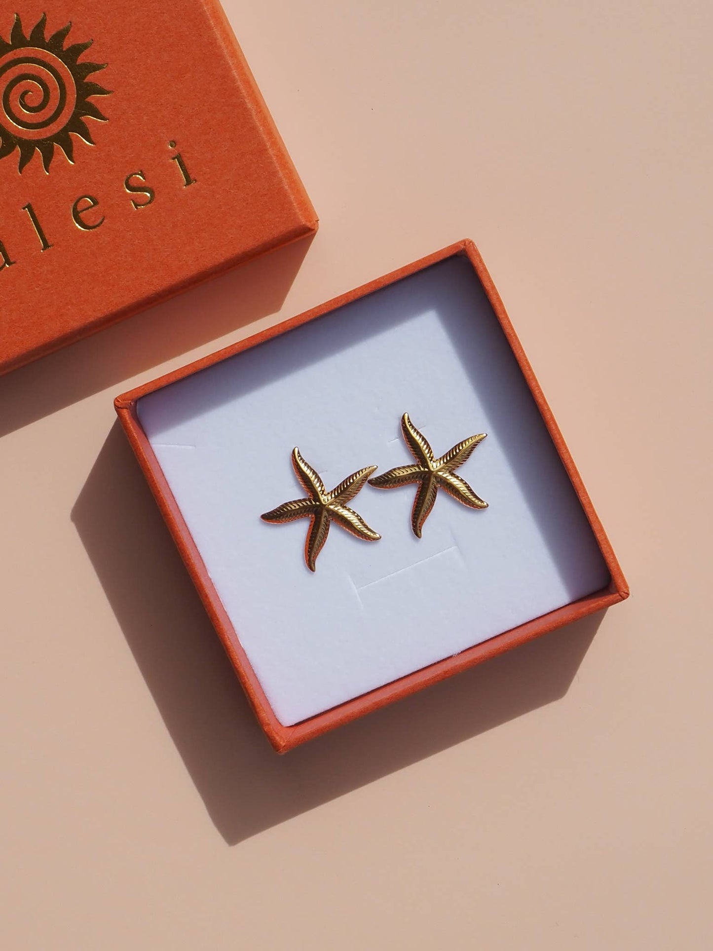 18K Gold Starfish Earrings