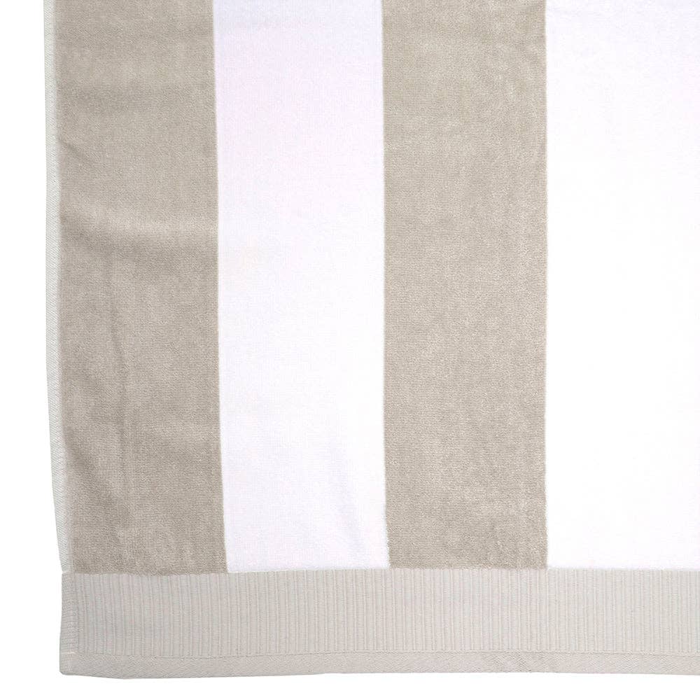 Classic Stripe Beach Towel - Pebble