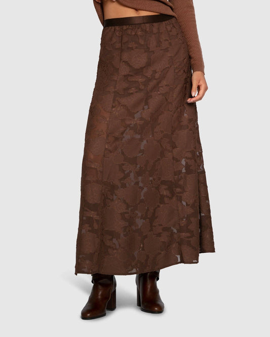 Play It Cool Coupe Maxi Skirt - Chocolate: XS