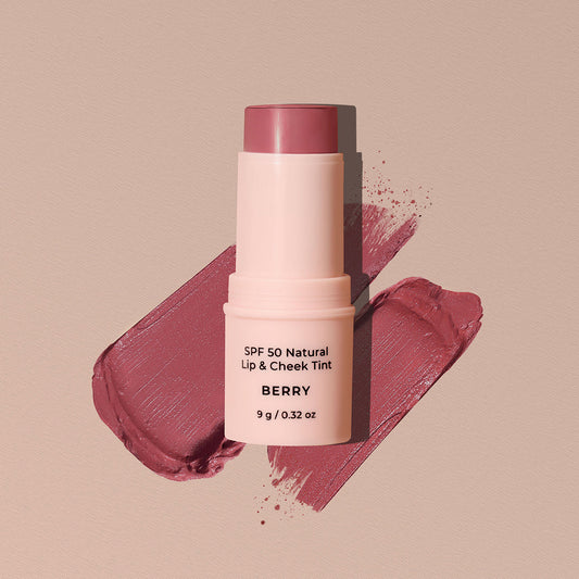 SPF 50 Natural Lip & Cheek Tint - Berry