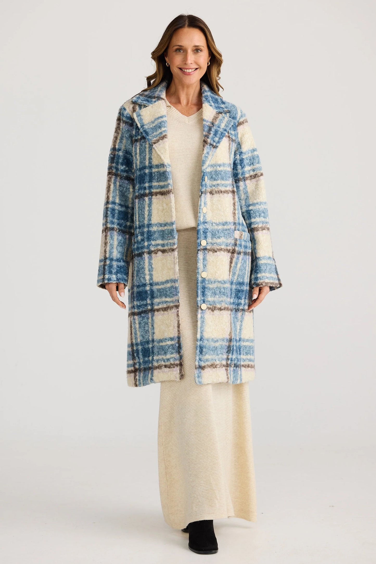 Lana Coat - Blue Check