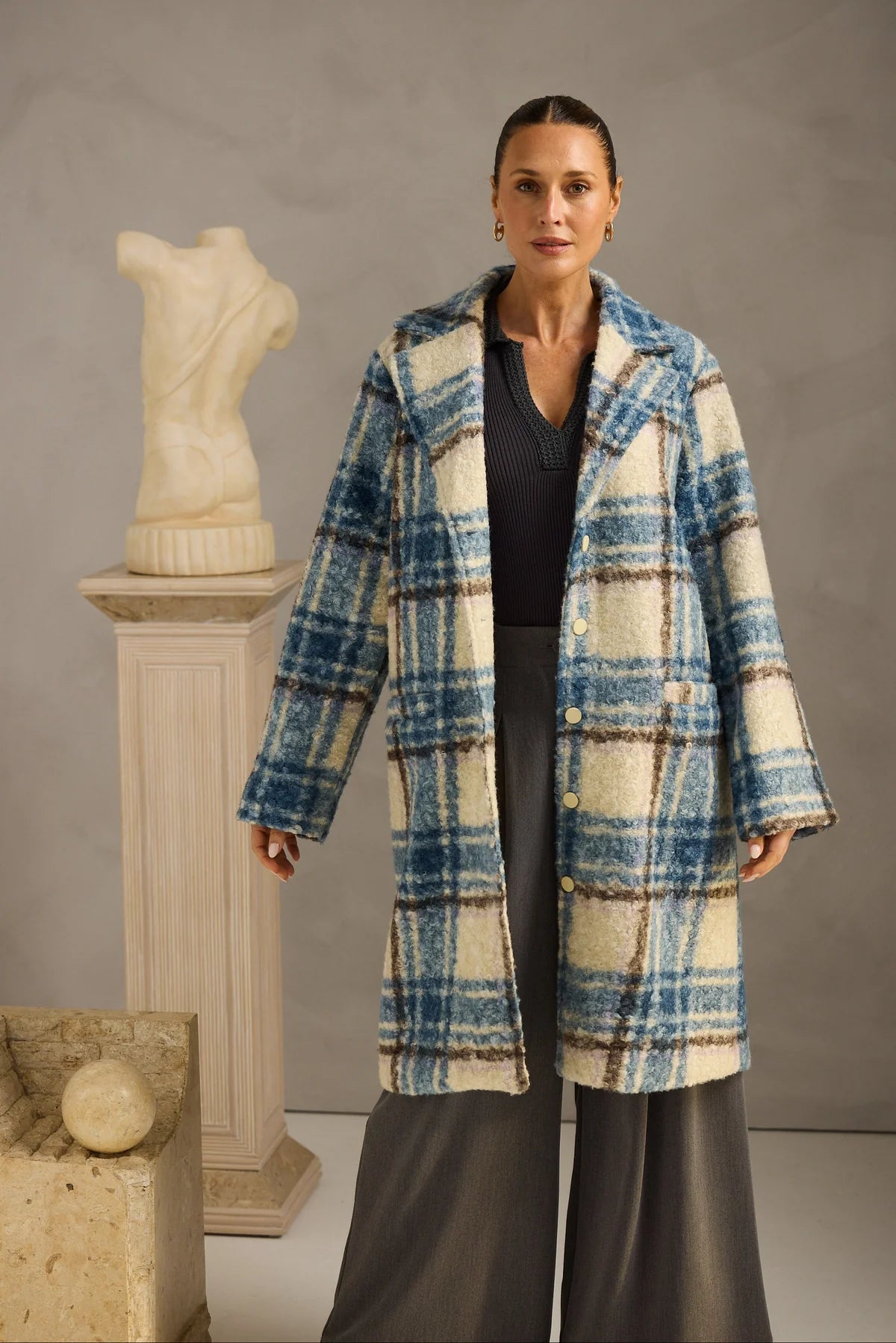 Lana Coat - Blue Check
