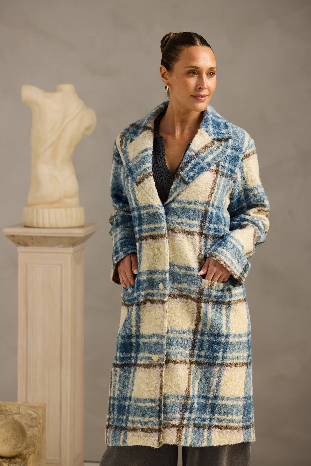 Lana Coat - Blue Check