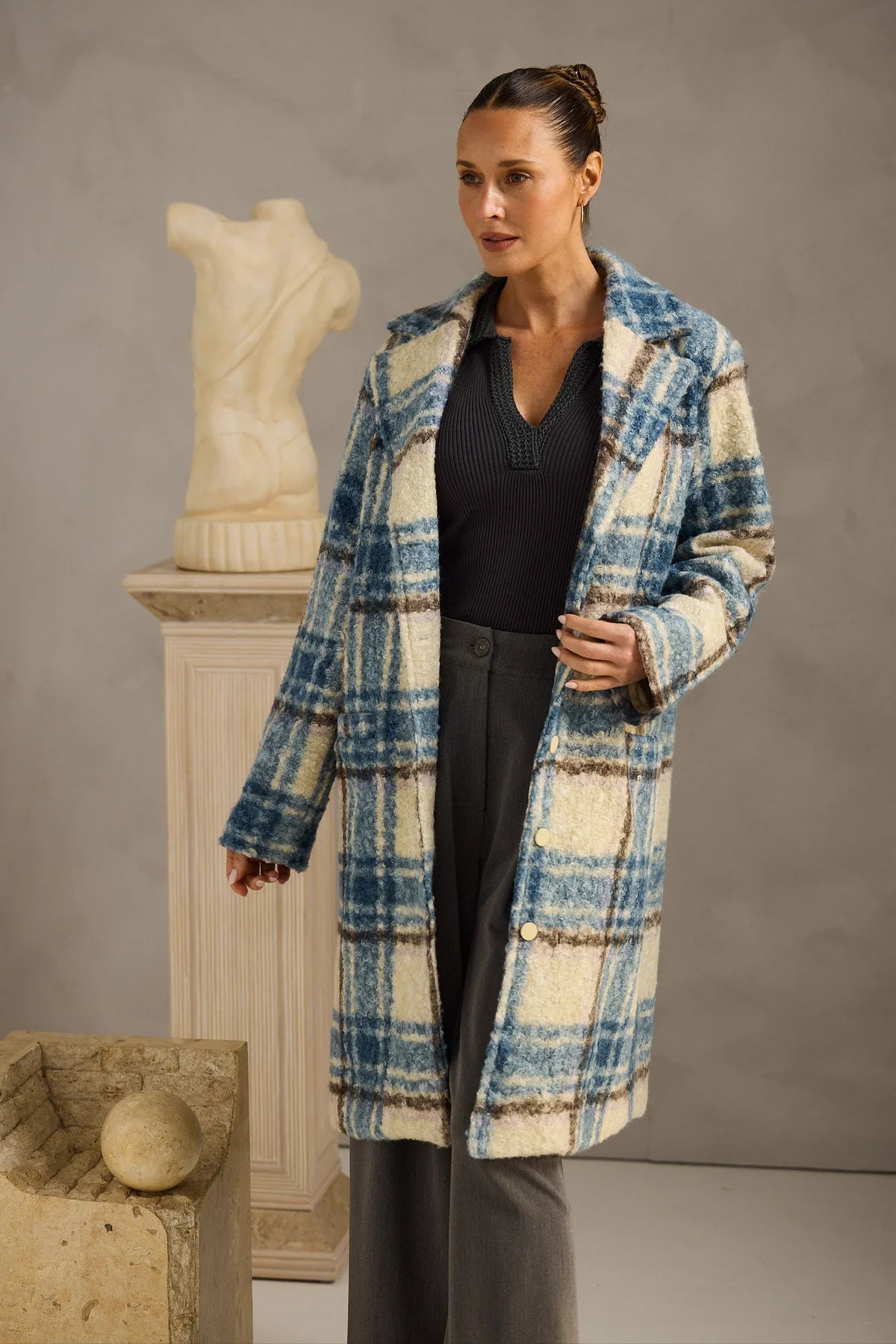 Lana Coat - Blue Check