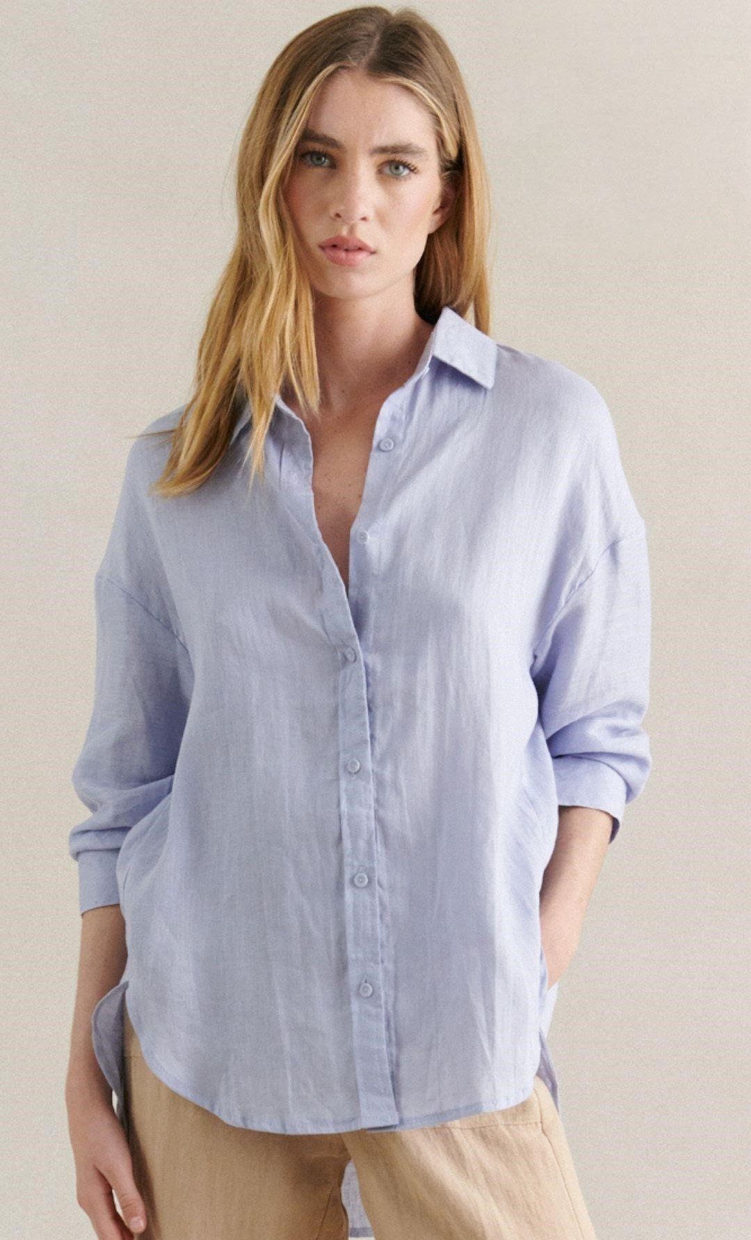 Boyfriend Shirt - Powder Blue