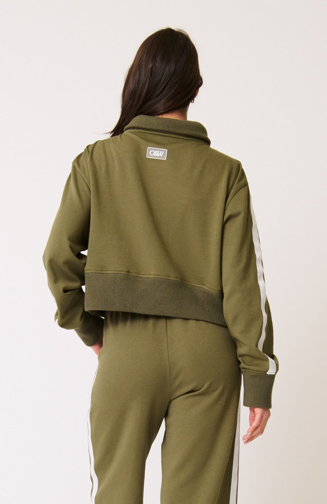 Annie Sweater - Khaki/ White