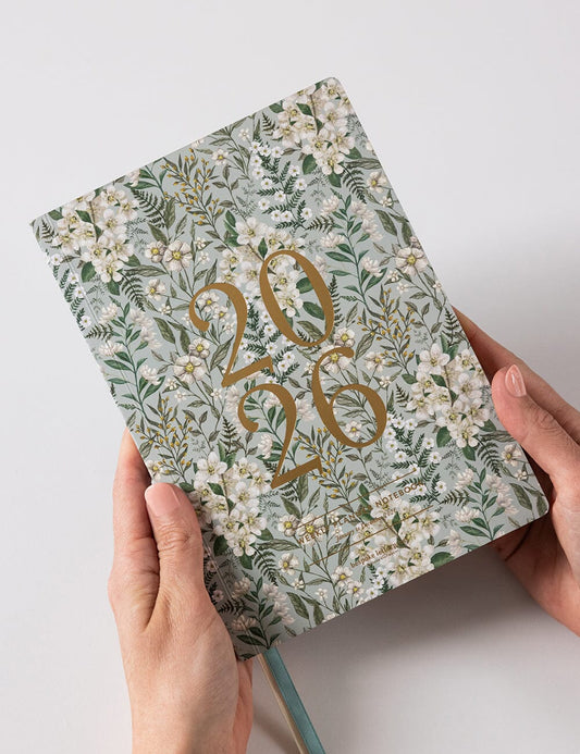 2026 Weekly Planner Notebook - Ivory Garden