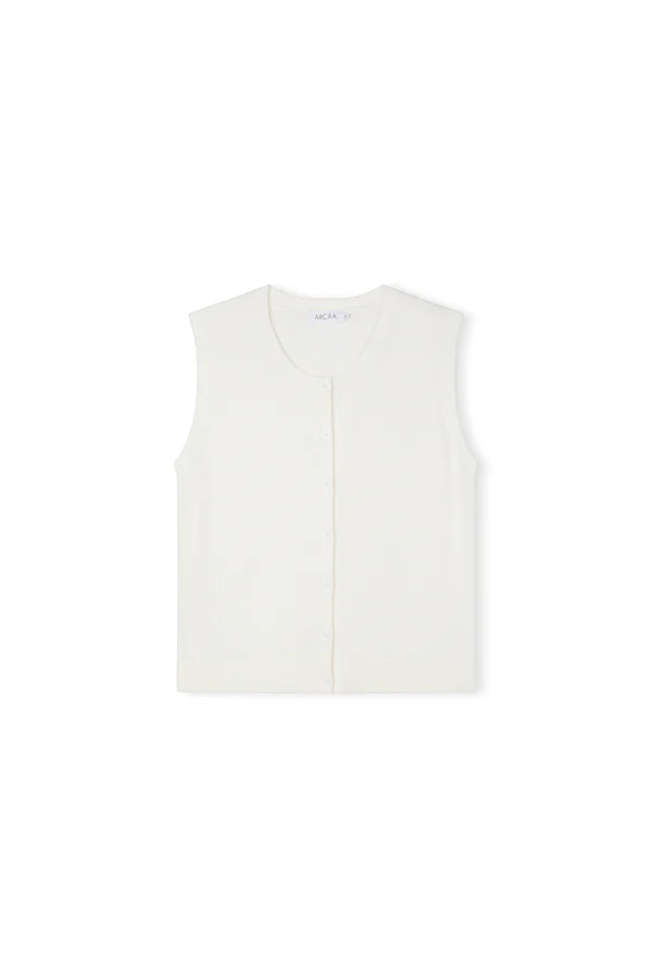 Finley Button Up Vest - Cream