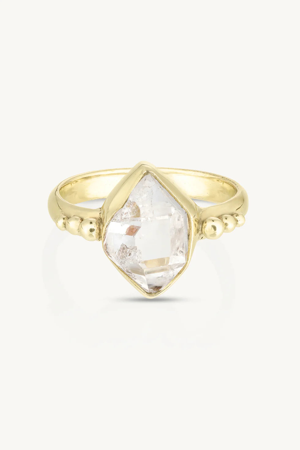 Herkimer Diamond Gold Ring