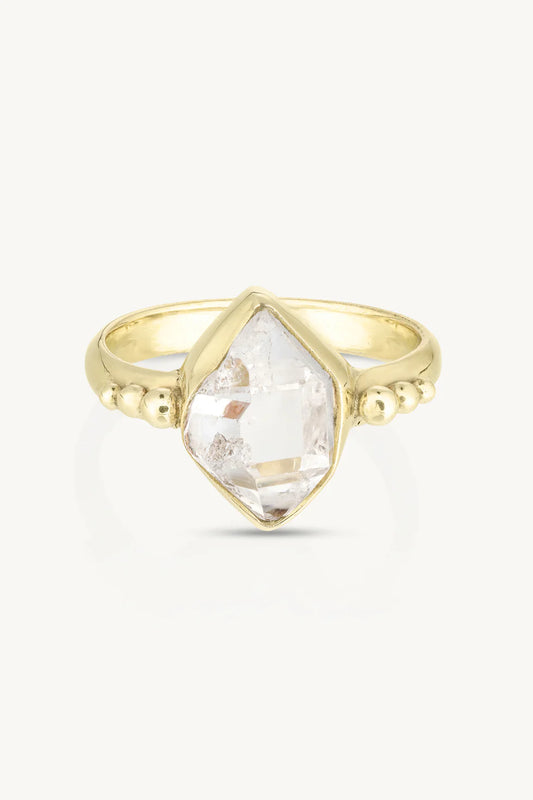 Herkimer Diamond Gold Ring