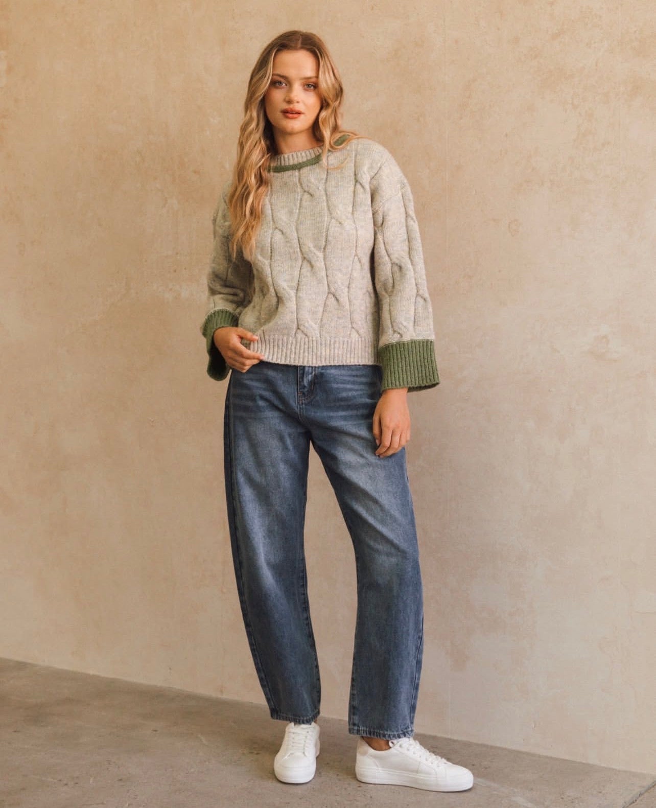 Greenwave Cable Jumper - Sage