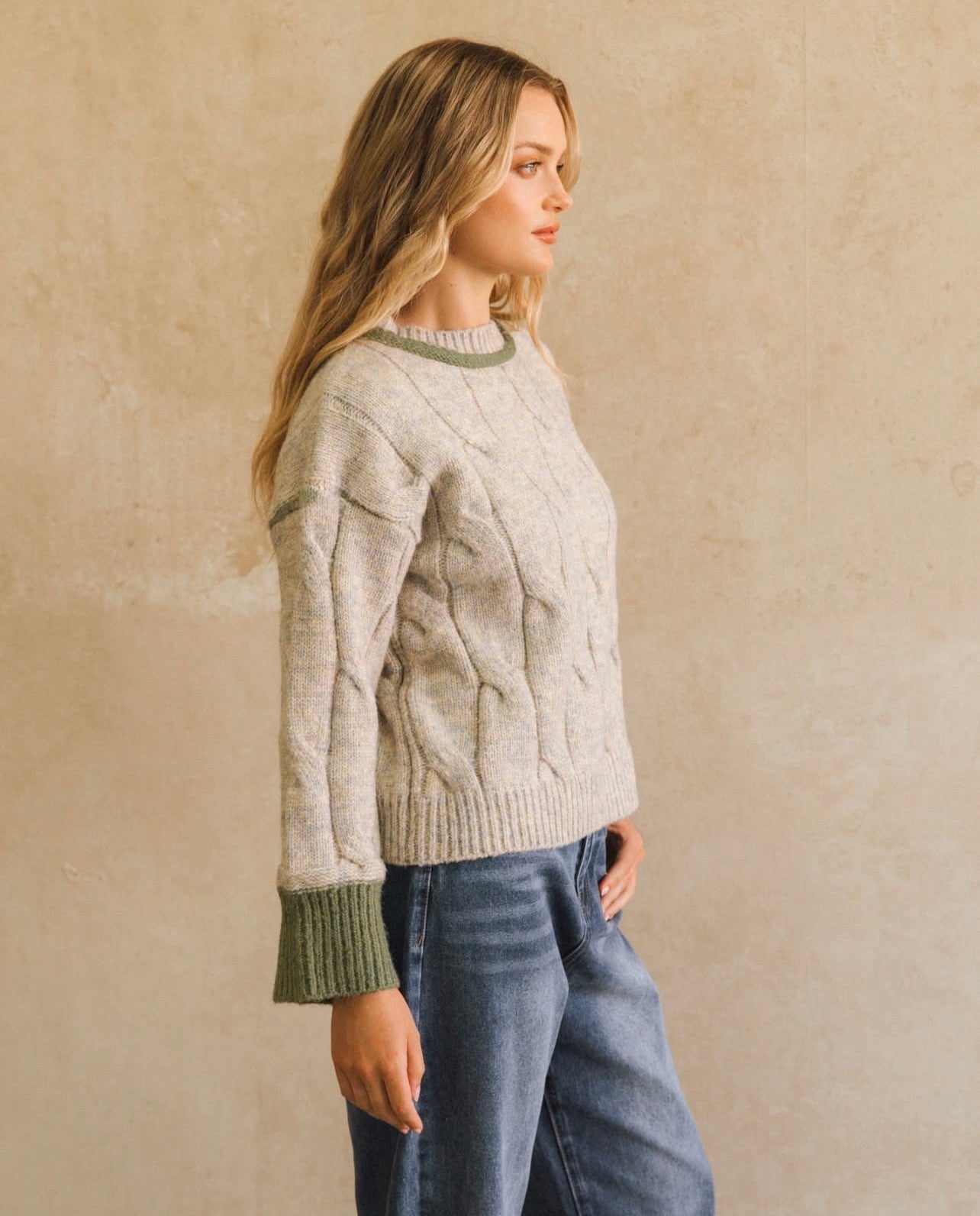 Greenwave Cable Jumper - Sage