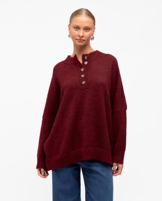 Zane Knit Jumper - Wine